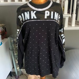 Pink by Victoria’s Secret campus tee With Swarovski crystals on the front